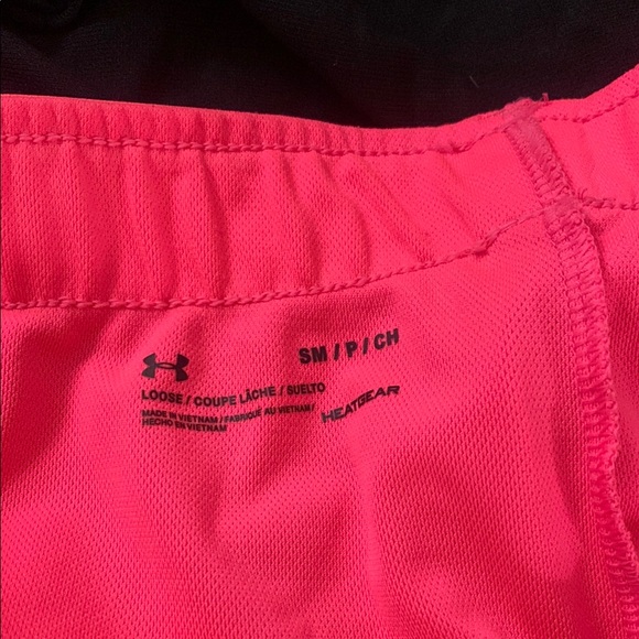 Under Armour Pink and Black Athletic Shorts Lightweight Design - Picture 4 of 5